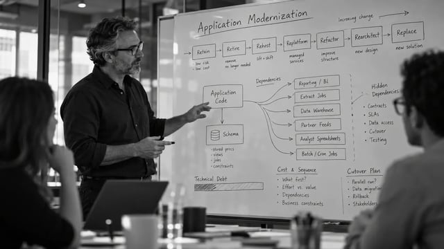 Legacy application stack separating into independent modernized modules