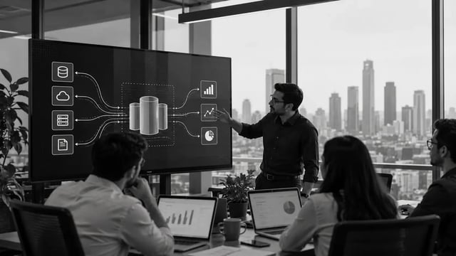 Enterprise data warehouse architecture built on Amazon Redshift, with governed data flowing to BI and AI workloads