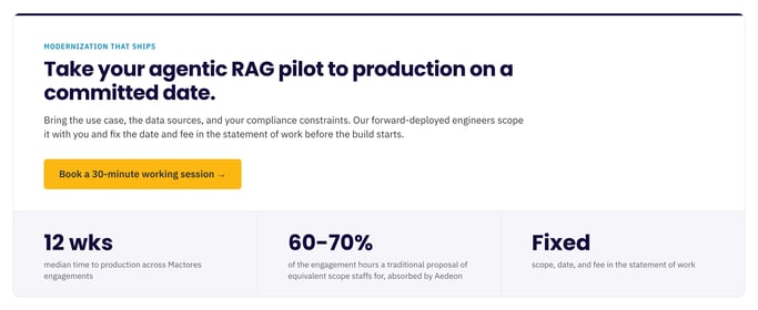 Take your agentic RAG pilot to production on a committed date