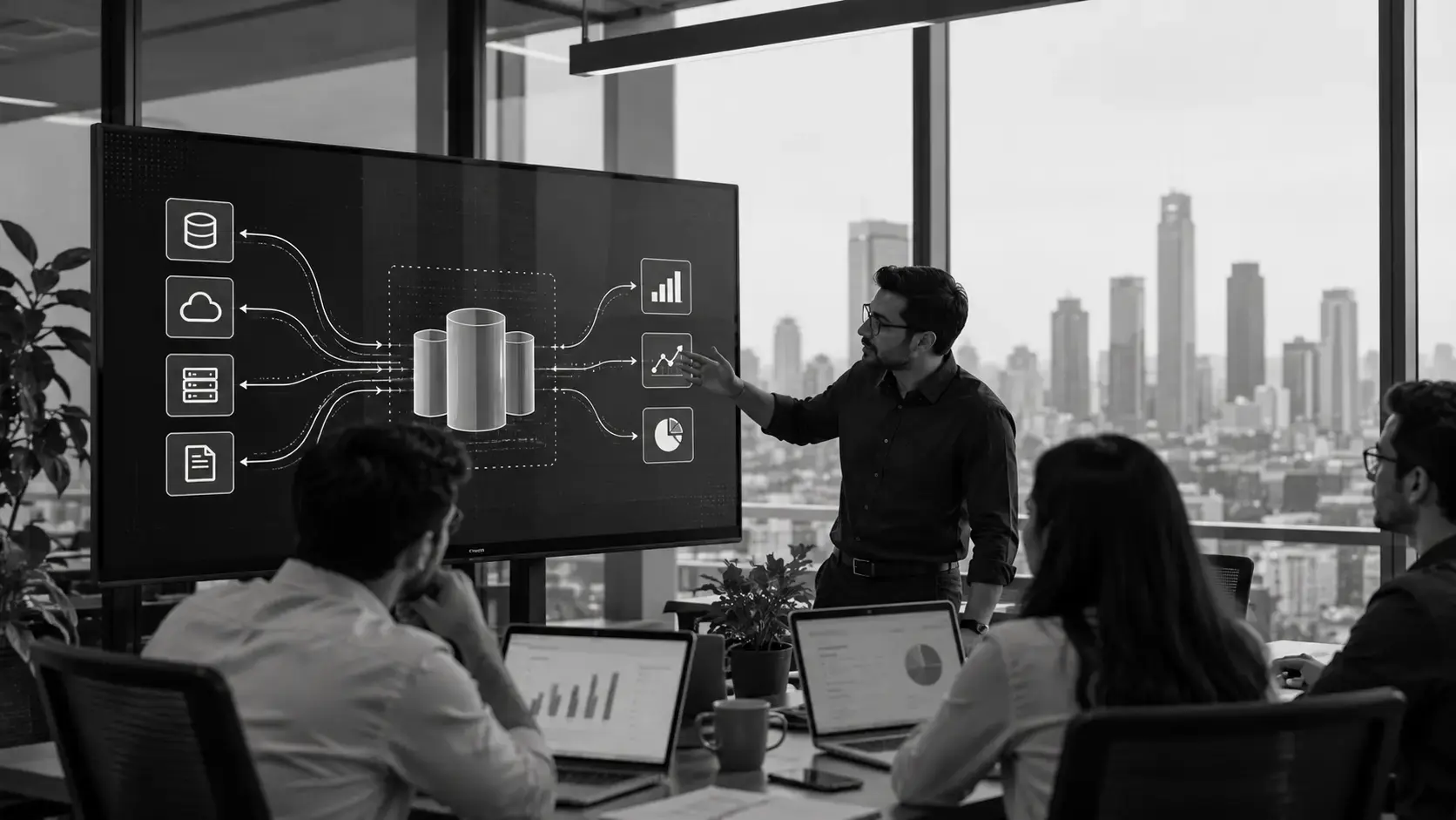 Enterprise data warehouse architecture built on Amazon Redshift, with governed data flowing to BI and AI workloads